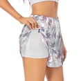 thumbnail image 1 of Goofa Lilies Flowers Printed Women 2 in 1 Running Shorts,Quick Dry Athletic Workout Shorts,High Waisted Athletic Shorts with Liner Pockets-Medium, 1 of 9