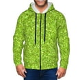 thumbnail image 1 of Goofa Lime green glitter Pattern Mens Full-zip Hoodie, Zip-up Pullover Hooded Sweatshirt, Kangaroo Pocket Hoodie Ideal for Daily Wear, Travel, and Home-Medium, 1 of 5