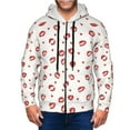 thumbnail image 1 of Goofa Lips Kiss Pattern Mens Full-zip Hoodie, Zip-up Pullover Hooded Sweatshirt, Kangaroo Pocket Hoodie Ideal for Daily Wear, Travel, and Home-3X-Large, 1 of 5