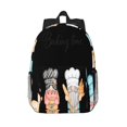 thumbnail image 1 of Goofa Little Chef Gnome Pattern Lightweight Student Backpack for School, Water-Resistant, Adjustable Straps, Fits 15" Laptop, Multiple Pockets for Books, Accessories, 1 of 6