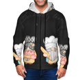 thumbnail image 1 of Goofa Little Chef Gnome Pattern Mens Full-zip Hoodie, Zip-up Pullover Hooded Sweatshirt, Kangaroo Pocket Hoodie Ideal for Daily Wear, Travel, and Home-X-Large, 1 of 5