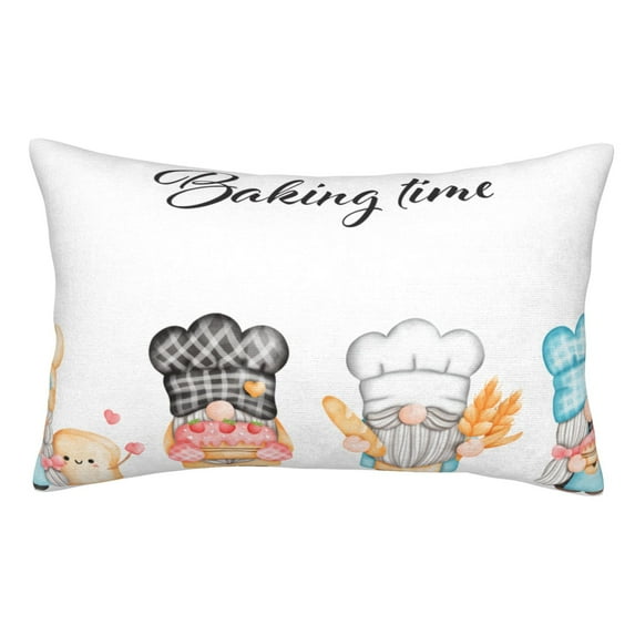Goofa Little Chef Gnome Print Plush Throw Pillow Case, Soft Velvet with Hidden Zipper, Decorative Cushion Cover for Sofa, Bed, Car, and Home Décor-20"x30"