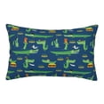thumbnail image 1 of Goofa Little Pirate Crocodile Pattern Pillow Case – Plush & Soft Cushion Cover, Hypoallergenic Throw Pillow Case for Comfortable Sleep with Envelope Closure-14"x20", 1 of 6