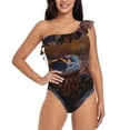thumbnail image 1 of Goofa Lizard With Sunglasses Sunset Pattern Women's One Piece Swimsuits Tummy Control Bathing Suits Asymmetric One Shoulder Swimwear-Medium, 1 of 6