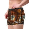 thumbnail image 1 of Goofa Log Cabin Inside Printed Men's Boxer Briefs Underwear, Moisture-Wicking Underwear, Trunk,Soft and Breathable Cotton Underwear-XX-Large, 1 of 9