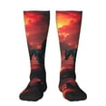 thumbnail image 1 of Goofa Lone Rider Under Red Sky Pattern Adult Stockings, Color-Block Knee High Socks, Comfortable and Breathable, Soft and Stretchable, Sports, and Decoration, 1 of 6
