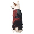 thumbnail image 1 of Goofa Lone Rider Under Red Sky Pattern Small Dog Sweater Hoodies Pet Grey Hooded Soft Fleece Sweatshirts with Pocket Fall Winter Puppy Cat Sweaters Warm Clothes-Small, 1 of 8