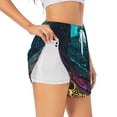 thumbnail image 1 of Goofa Lost Golden Key Printed Women 2 in 1 Running Shorts,Quick Dry Athletic Workout Shorts,High Waisted Athletic Shorts with Liner Pockets-Small, 1 of 9