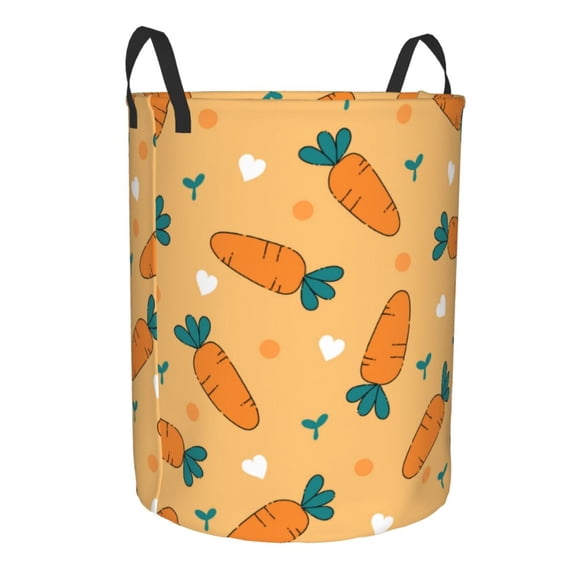 Goofa Love Carrot Printed Circular Hamper,Laundry Basket with Handles,Storage Baskets Foldable,Large Capacity Laundry Hamper-