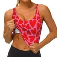 thumbnail image 1 of Goofa Love Heart Printed Sports Bras for Women, High Impact Running Bra Workout Crop Tank Tops Longline Sports Bra Push up-, 1 of 9