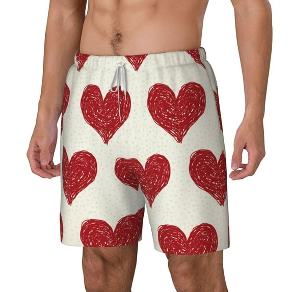 Goofa Love Printed Men's Swim Trunks Board Shorts Quick Dry Mens Swimming Trunks with Compression Liner,Breathable Fit Hawaii Beach Shorts-Large