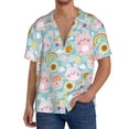 thumbnail image 1 of Goofa Love You Rabbit Printed Men's Casual Short-sleeved Shirt,Lightweight Breathable Button-down,Summer Casual men's top,Versatile Fashion shirt-X-Large, 1 of 7