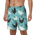 thumbnail image 1 of Goofa Lovely Roosters Printed Men's Swim Trunks Board Shorts Quick Dry Mens Swimming Trunks with Compression Liner,Breathable Fit Hawaii Beach Shorts-Large, 1 of 9