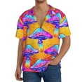 thumbnail image 1 of Goofa Magic Mushrooms Printed Men's Casual Short-sleeved Shirt,Lightweight Breathable Button-down,Summer Casual men's top,Versatile Fashion shirt-X-Large, 1 of 7