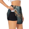 thumbnail image 1 of Goofa Magical Butterfly In Forest Printed Women 2 in 1 Running Shorts,Quick Dry Athletic Workout Shorts,High Waisted Athletic Shorts with Liner Pockets-XX-Large, 1 of 9