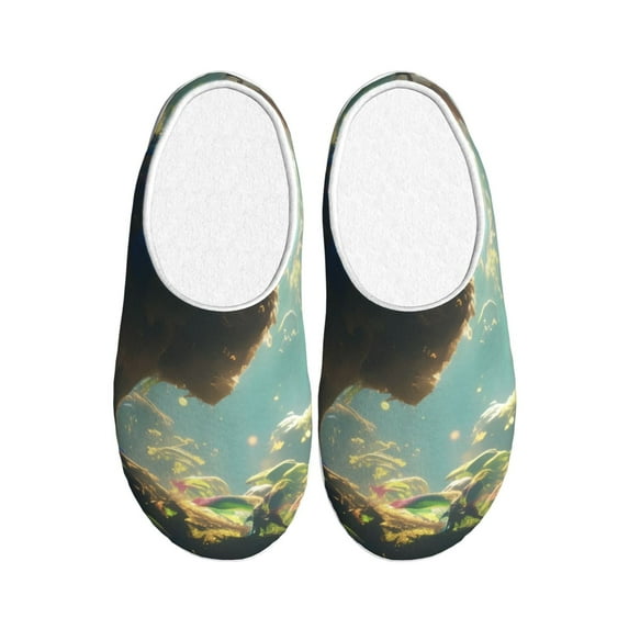 Goofa Majestic Ostrich In Forest Print Womens Mens Cotton Lightweight House Slippers , Washable Home Slippers,Indoor Comfy Bedroom Cozy Slippers-39/40