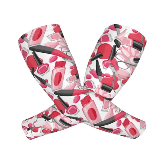 Goofa Makeup Pattern UV Sun Protection Arm Sleeves, UPF 50 Sports Cooling Arm Compression Sleeves for Men Women Teenager