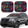 thumbnail image 1 of Goofa Mandala Colorful Pattern 2 Piece Car Windshield Sun Shade Foldable | Front Windshield Shade for Sun, Heat and UV Rays | Sunshade for Car Front Window-Medium, 1 of 7