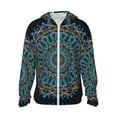 thumbnail image 1 of Goofa Mandala Printed Women's UPF 50+ Sun Protection Hoodie Jacket Lightweight Long Sleeve Sun Shirt for Women with Pocket Hiking Outdoor-Small, 1 of 9