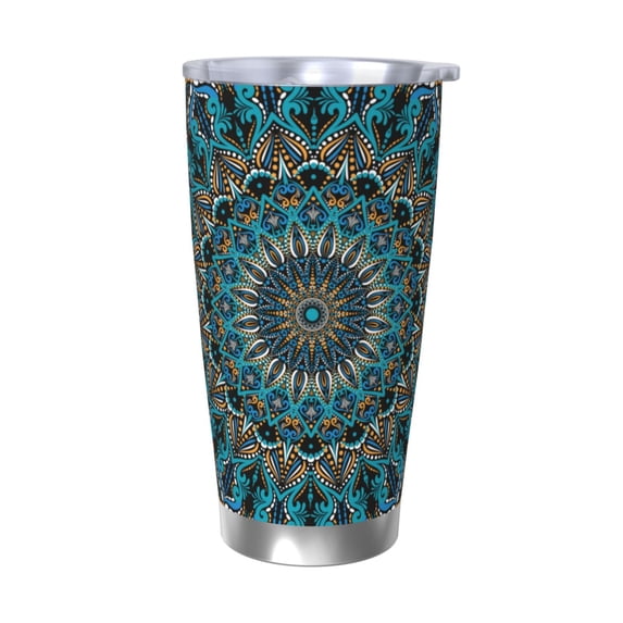 Goofa Mandala for 20 oz Skinny Tumbler Stainless Steel Coffee Mug Slim Vacuum Insulated Travel Cup Car Cup-Without Straw