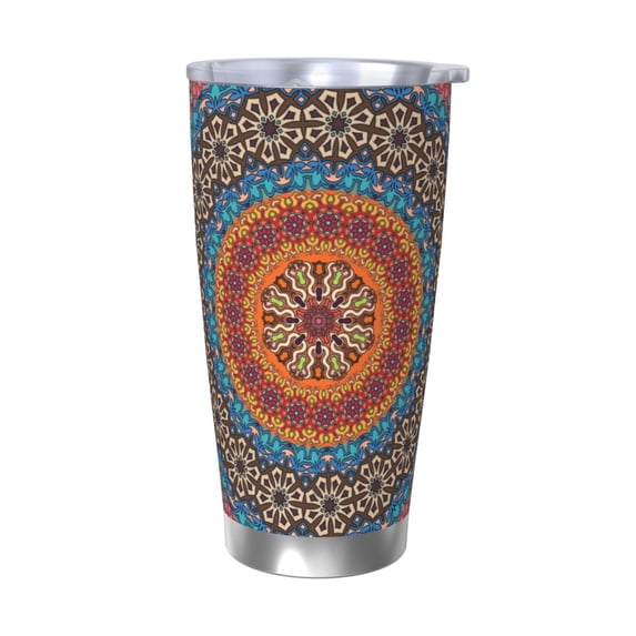Goofa Mandala for 20 oz Skinny Tumbler Stainless Steel Coffee Mug Slim Vacuum Insulated Travel Cup Car Cup-Without Straw