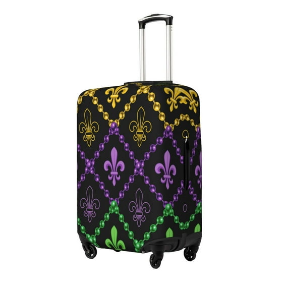 Goofa Mardi Gra Geometric Pattern Luggage Covers For Suitcase,Suitcase Cover Protector Fit 18-32 Inch Luggage-Medium