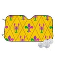 thumbnail image 1 of Goofa Mardi Gras Crayfish and Fleur de lis Printed Car Windshield Sunshade,Foldable Reflective Sun Visor,UV Protection Heat Blocker Sunshade,Car Cooling Accessory-, 1 of 7