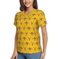 thumbnail image 1 of Goofa Mardi Gras Crayfish and Fleur de lis Pattern Women's Slim-Fit Short-Sleeve V-Neck T-Shirt,Classic-Fit Short-Sleeve V-Neck T-Shirt-Small, 1 of 5