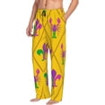 thumbnail image 1 of Goofa Mardi Gras Crayfish and Fleur de lis Printed Soft Pajama Pants for Men, Wide Leg Comfy Casual Lounge Yoga Pants-, 1 of 9
