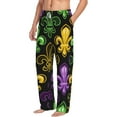 thumbnail image 1 of Goofa Mardi Gras1 Printed Soft Pajama Pants for Men, Wide Leg Comfy Casual Lounge Yoga Pants-Small, 1 of 9