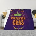 thumbnail image 1 of Goofa Mardi Gras2 Pattern Fleece Throw Blanket for Couch, Soft Checkered Flannel Blanket for Sofa, Warm Cozy Decorative Blanket Fall Decor Gift-80"x60", 1 of 6