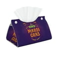 thumbnail image 1 of Goofa Mardi Gras2 Pattern Triangle Square Tissue Box Cover, Modern PVC Leathe Facial Paper Holder,Decorative Holder/Organizer for Bathroom Vanity Countertop, 1 of 9