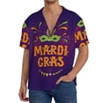 thumbnail image 1 of Goofa Mardi Gras2 Printed Men's Casual Short-sleeved Shirt,Lightweight Breathable Button-down,Summer Casual men's top,Versatile Fashion shirt-Large, 1 of 7