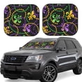 thumbnail image 1 of Goofa Mardi Gras6 Pattern 2 Piece Car Windshield Sun Shade Foldable | Front Windshield Shade for Sun, Heat and UV Rays | Sunshade for Car Front Window-Large, 1 of 7