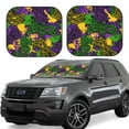 thumbnail image 1 of Goofa Mardi Gras7 Pattern 2 Piece Car Windshield Sun Shade Foldable | Front Windshield Shade for Sun, Heat and UV Rays | Sunshade for Car Front Window-, 1 of 7