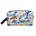 thumbnail image 1 of Goofa Marine Animals Printed Toiletry Bag with Handle,Large Capacity Travel Makeup Cosmetic Bag for Women, Carry on Airport Airline Compliant Bag, 1 of 9