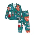 thumbnail image 1 of Goofa Medical Elements Printed Women’s 2 Piece Pajama Set Super,Pajamas Women's Long Sleeve Sleepwear Soft Button Down Loungewear Pjs Lounge Set Nightwear-Large, 1 of 9