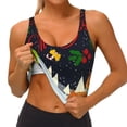thumbnail image 1 of Goofa Merry Christmas Elk Printed Sports Bras for Women, High Impact Running Bra Workout Crop Tank Tops Longline Sports Bra Push up-X-Large, 1 of 9