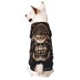 thumbnail image 1 of Goofa Metal Style Horned Skull Pattern Small Dog Sweater Hoodies Pet Grey Hooded Soft Fleece Sweatshirts with Pocket Fall Winter Puppy Cat Sweaters Warm Clothes-X-Small, 1 of 8