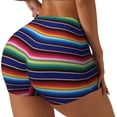 thumbnail image 1 of Goofa Mexican Blanket stripes Printed Workout Shorts Women Seamless Scrunch Butt Lifting High Waisted Gym Booty Shorts Elastic Workout Shorts-Small, 1 of 8