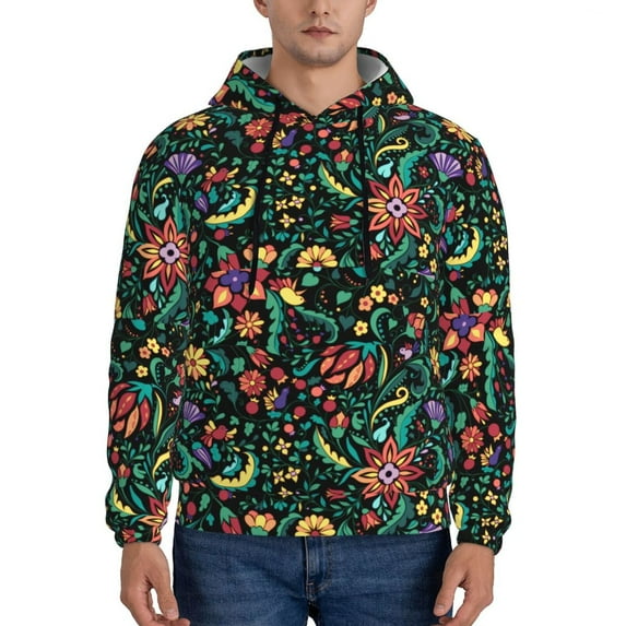 Goofa Mexican Flower 1 for Men's Hooded Sweatshirt - Lightweight Pullover Hoodie with Kangaroo Pocket, Perfect for Everyday Wear-3X-Large