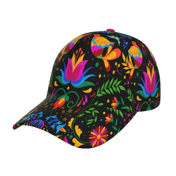 Goofa Mexican Flower Traditional1 Printed Baseball Cap for Men and Women - Adjustable Unisex Hat for Sports and Casual Wear,Sun protection Casual Outdoor Everyday Fashion Cap