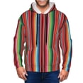 thumbnail image 1 of Goofa Mexican Serape Blanket Stripes Pattern Mens Full-zip Hoodie, Zip-up Pullover Hooded Sweatshirt, Kangaroo Pocket Hoodie Ideal for Daily Wear, Travel, and Home-Medium, 1 of 5