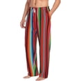 thumbnail image 1 of Goofa Mexican Serape Blanket Stripes Printed Soft Pajama Pants for Men, Wide Leg Comfy Casual Lounge Yoga Pants-Small, 1 of 9