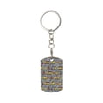 thumbnail image 1 of Goofa Modern Excavator Printed Rectangular Metal Keychain Bag Charm Floral Charm for Purse Keys Metal Keyring Gift for Women Accessories, 1 of 7