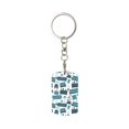 thumbnail image 1 of Goofa Modern Furniture Printed Rectangular Metal Keychain Bag Charm Floral Charm for Purse Keys Metal Keyring Gift for Women Accessories, 1 of 7