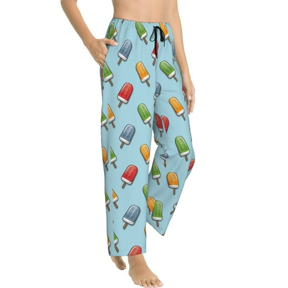 Goofa Modern Ice Cream Printed Soft Pajama Pants for Women, Wide Leg Comfy Casual Lounge Yoga Pants-XX-Large