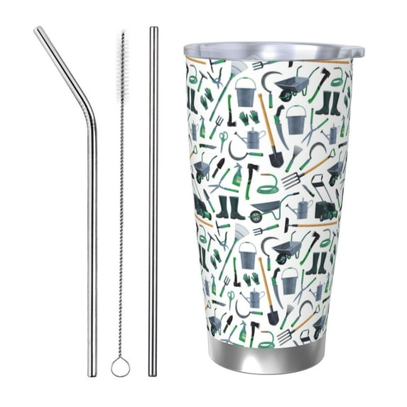 Goofa Modern Industry for 20 oz Skinny Tumbler Stainless Steel Coffee Mug Slim Vacuum Insulated Travel Cup Car Cup-Straw Three-piece Set
