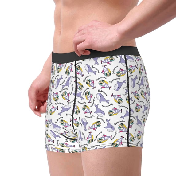 Goofa Monkey Submarine Captain Printed Men's Boxer Briefs Underwear, Moisture-Wicking Underwear, Trunk,Soft and Breathable Cotton Underwear-Small