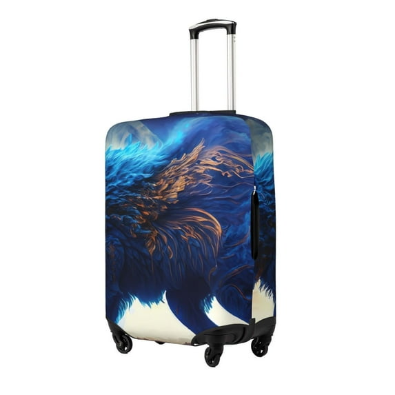 Goofa Moonlit Blue Wolf Pattern Luggage Covers For Suitcase,Suitcase Cover Protector Fit 18-32 Inch Luggage-X-Large